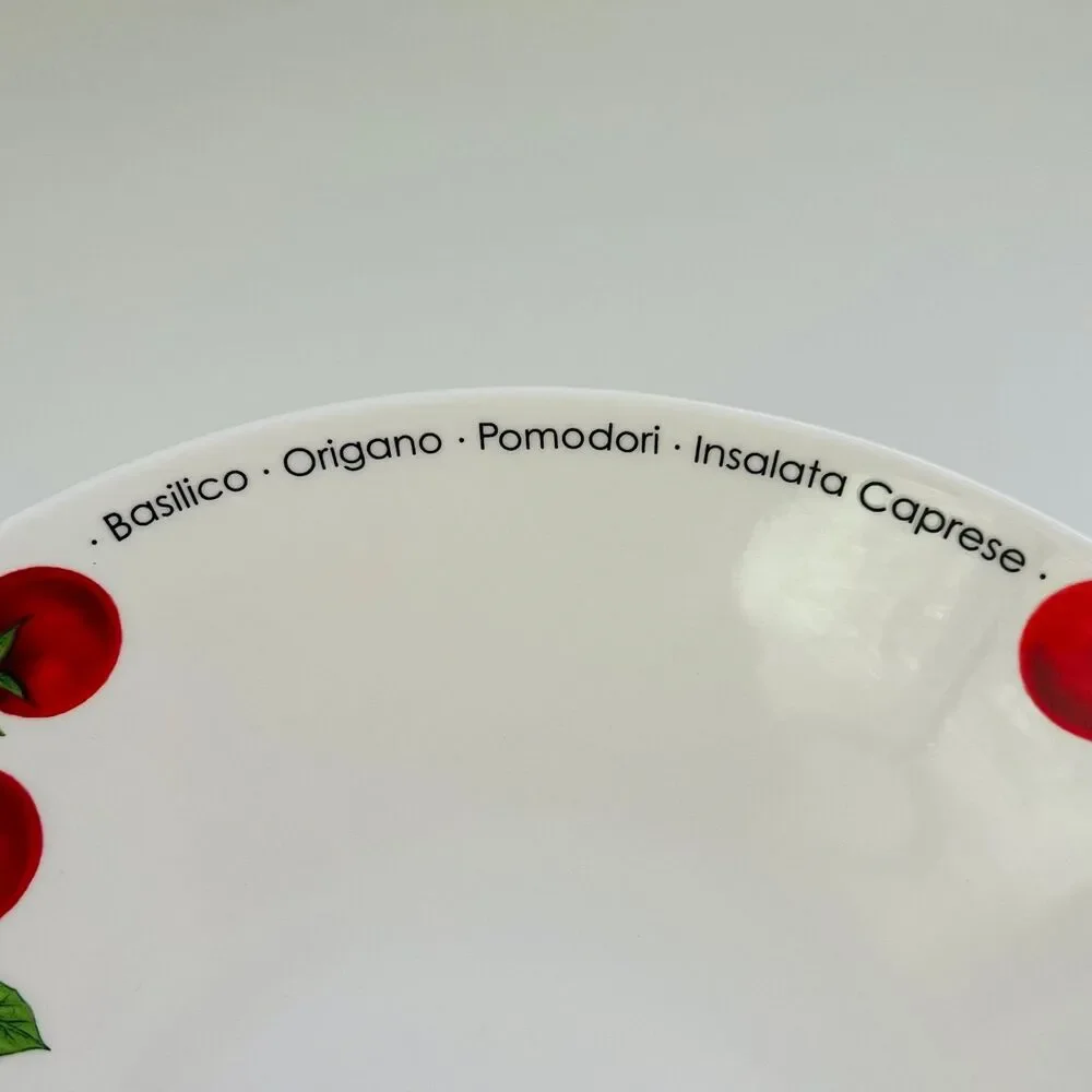 CRATE & BARREL Insalata Caprese Italian Tomato Large Pasta & Salad Serving Bowl
